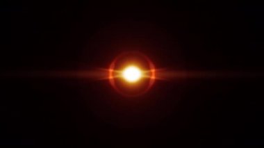 Etrafında ışık halkası olan soyut optik flaş ışığı. 4K 3D kusursuz döngü. Nimbus 'la parlayan güzel bir ışık döngüsü. Uzayda enerji alanı olan uzay nebulası yıldız ışını.
