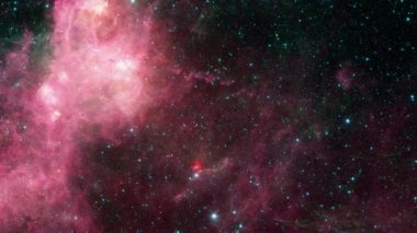 Doğum ve Ölüm Yıldızı Bölgesi 'ndeki bir yıldız alanına kusursuz bir uçuş. 4K 3D evrendeki uzay galaksisinde uçar. Uzay, Gökadalar, Bulutsular ve Yıldızın sonsuz döngüsüne sahip soyut bilim kurgu videosu.