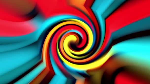 抽象的运动背景生动的梯度糖果色与迷幻扭曲圈 圆形条纹旋转催眠旋转抽象艺术效果 4K无缝隙循环旋转动画 — 图库视频影像
