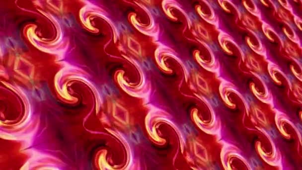 Абстрактний Цифровий Рожевий Червоний Помаранчевий Мандала Ефект Мозаїки Нескінченний Візерунок — стокове відео