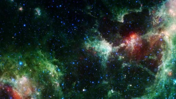 Seamless Loop Viagem Espacial Para Coração Alma Nebulosas Constelação Cassiopeia — Vídeo de Stock