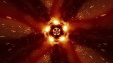 Arkaplan Yıldızı Fütürist Işık Tüneli ve Bokeh Işıkları. 4K 3D animasyon Disko Işıkları kusursuz döngü. Soyut Bokeh Işık Taşıma Disko spektrum ışıkları. Döngüsel simetrik hareket tasarımı.