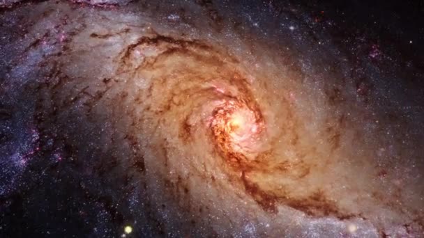 Nahtlose Weltraumreise Durch Sternenfeld Und Weltraumsturm Die Galaxie Ngc 1672 — Stockvideo