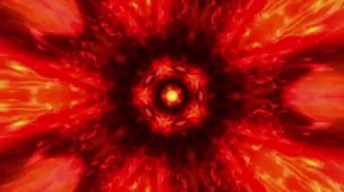 4k Soyut Parlak Mandala Döngüsü. Soyut, parlak ve kıvrımlı bir mandala ya da Kelt düğümünün animasyonu. Siber uzay soyutlaması organik hareket. Soyut kaleydoskop süsleme desen hareketi.