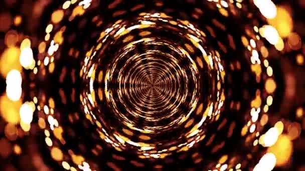 Tunnel Lumineux Abstrait Bokeh Doré Fantaisie Avec Des Lumières Des — Video