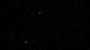 Loop animation flow cross glow white dust star particles on black abstract background. Animation of fiery white glowing flying ember burning ash particles.