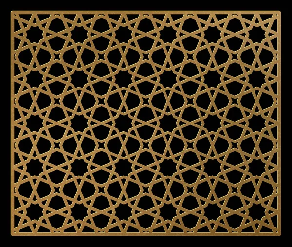 Mall För Laserskärning Dekorativa Panel Med Orientaliska Geometriska Mönster — Stock vektor