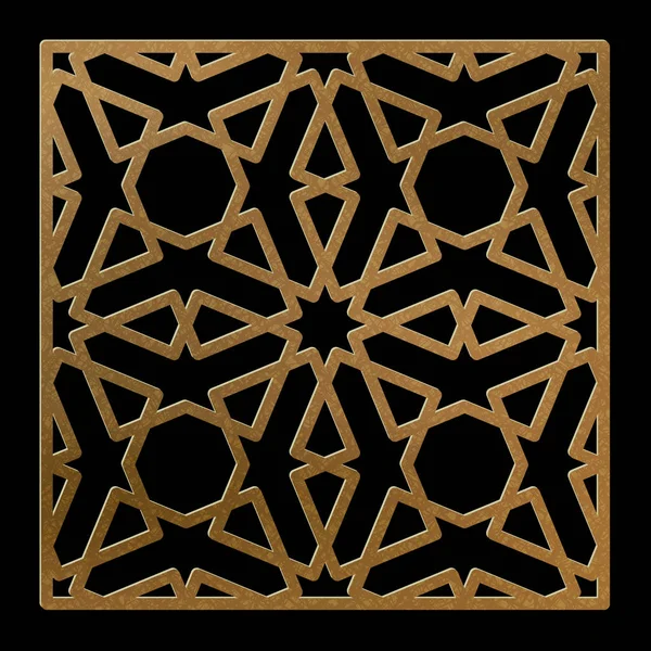 Lazer kesim için şablon. Oryantal geometrik desenli dekoratif panel.