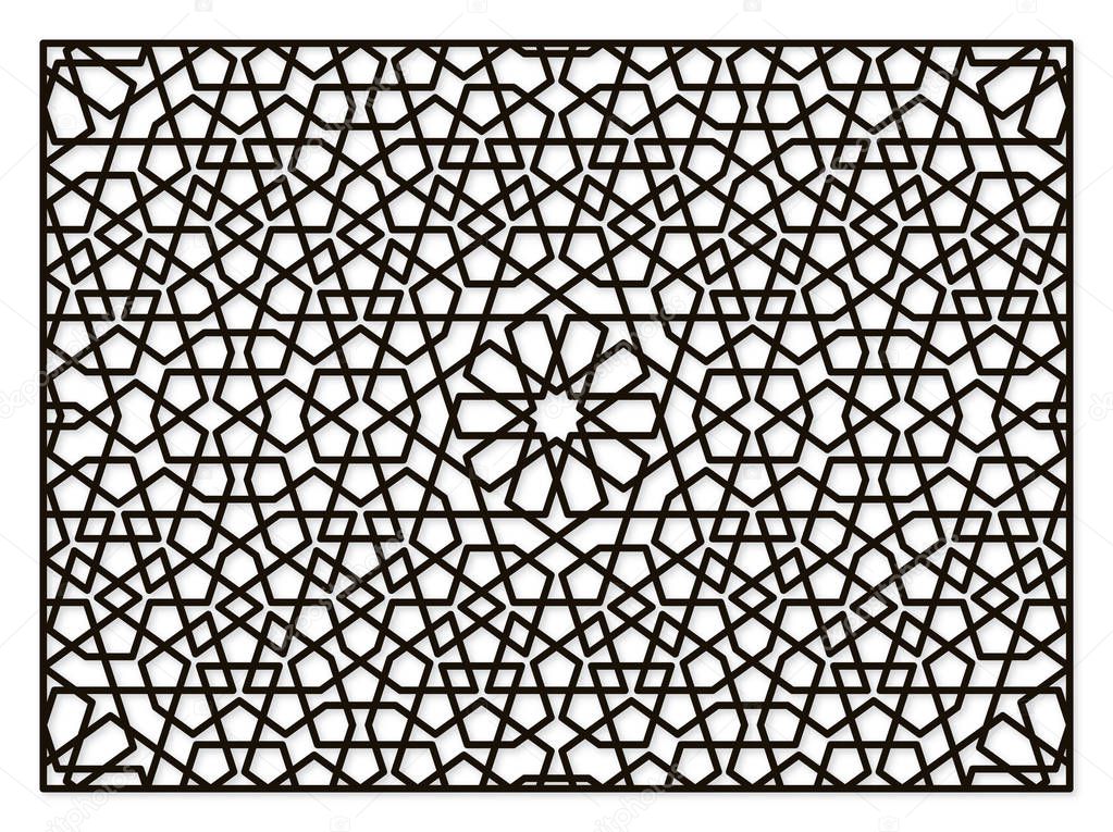 Traditional oriental style panel. For laser cutting.