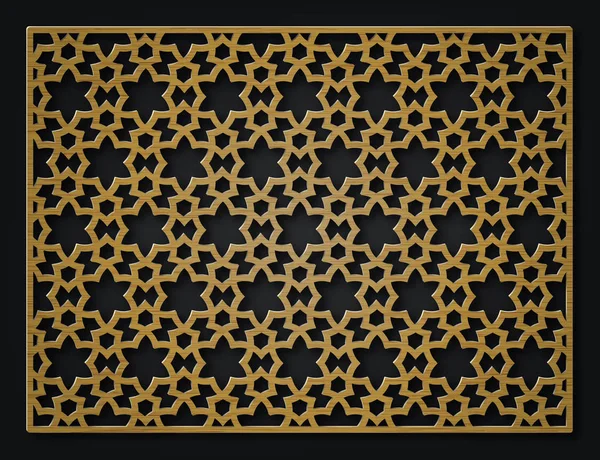 Lazer Kesim Için Şablon Oryantal Geometrik Desenli Dekoratif Panel — Stok Vektör