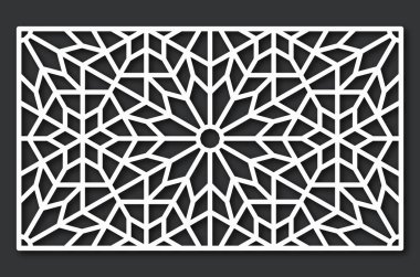 Lazer kesme şablonu. Dekoratif panel. Geleneksel oryantal desen.