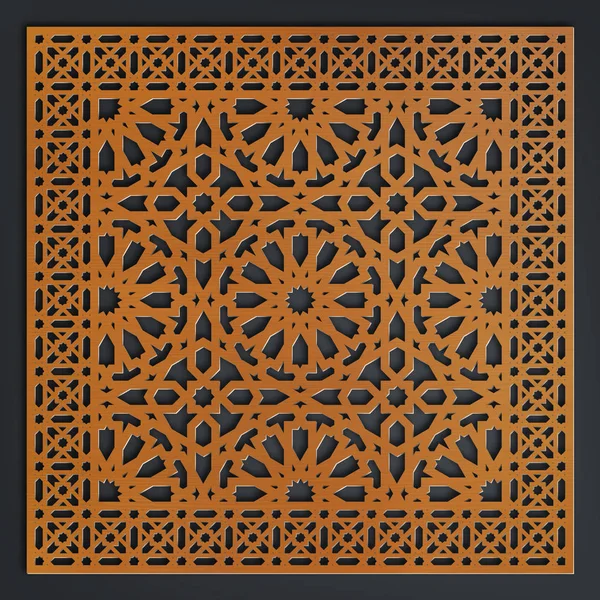 Lazer kesme şablonu. Dekoratif panel. Geleneksel oryantal desen.