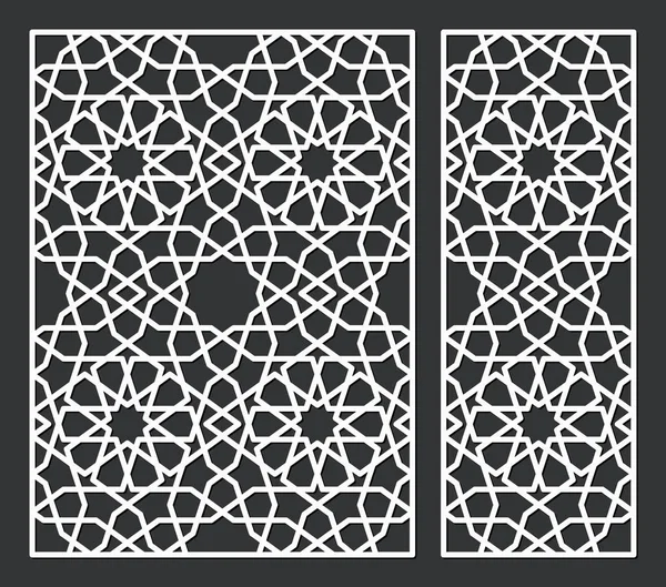 Lazer kesme şablonu. Dekoratif panel. Geleneksel oryantal desen. Kesim veya şablon için kullanılabilir.
