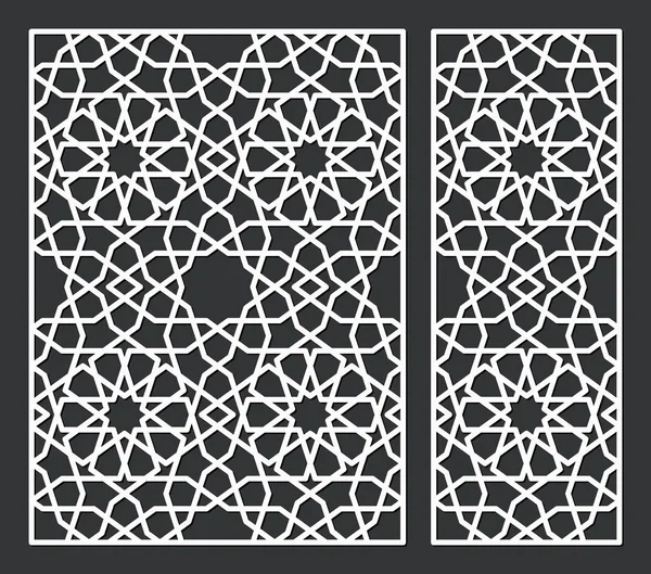 Шаблон Лазерной Резки Декоративная Панель Традиционный Восточный Узор Использоваться Штамповки — стоковый вектор