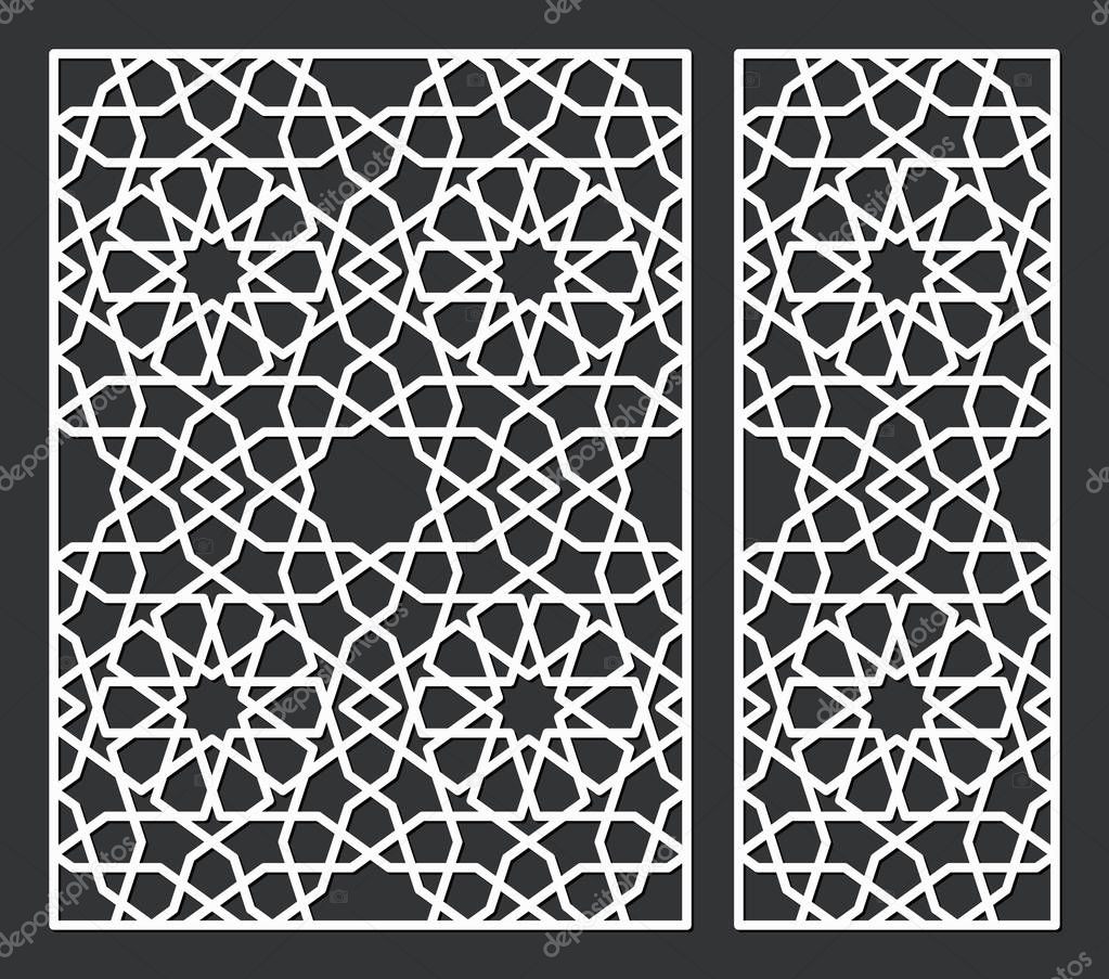 Laser cutting template. Decorative panel. Traditional oriental pattern. Can be used for die cutting or stencil.
