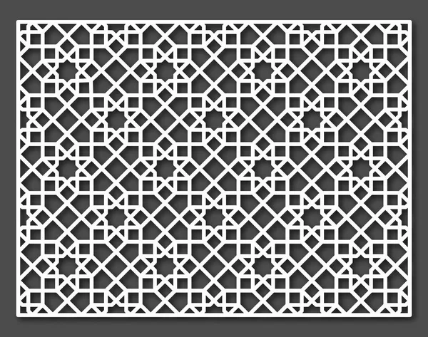 Lazer kesim için dekoratif panel. Vektör oryantal tarzı süsleme.