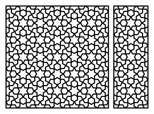 Dekorative Platte zum Laserschneiden. orientalisches geometrisches Muster. — Stockvektor