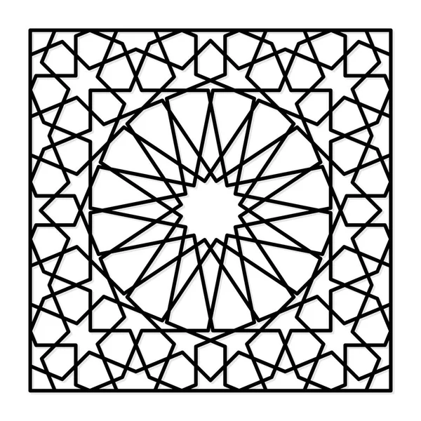 Lazer kesim için şablon. Oryantal geometrik desenli dekoratif panel.