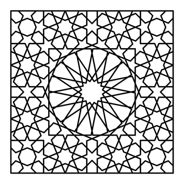 Plantilla para corte por láser. Panel decorativo con patrón geométrico oriental . — Vector de stock