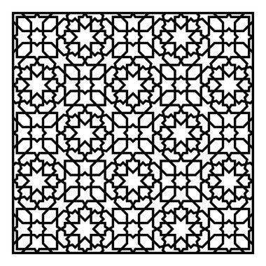 Lazer kesme şablonu. Oryantal geometrik süsleme.