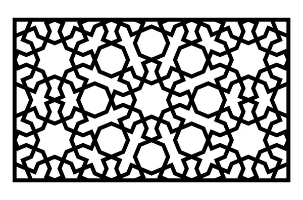 Lazer kesme şablonu. Oryantal geometrik desen.