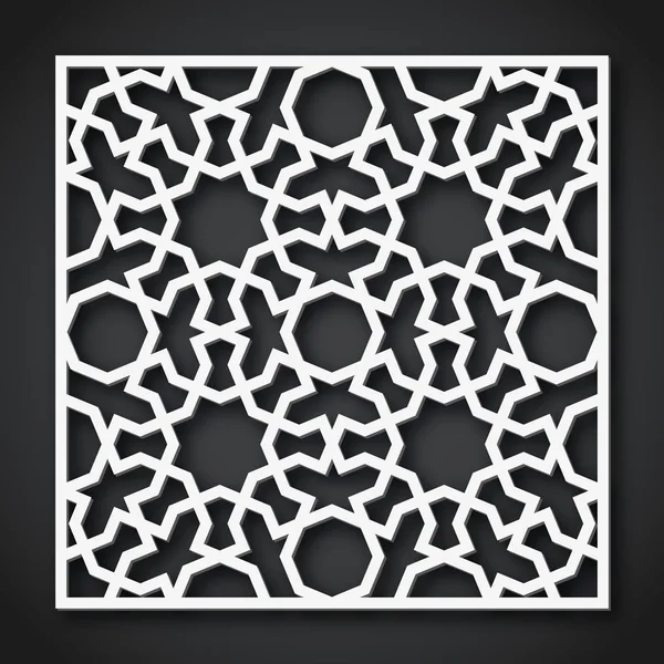 Lazer kesme şablonu. Oryantal geometrik desen.