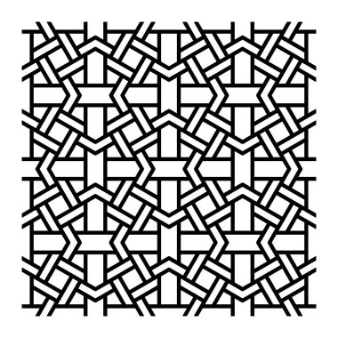 Geleneksel oryantal Dikişsiz desen. Vektör çizgileri.