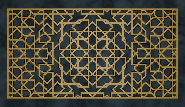 Lazer kesme için oryantal şablon deseni. Geometrik süsleme.