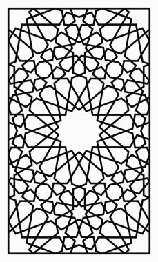 Lazer kesim için şablon. Oryantal desenli dekoratif panel.
