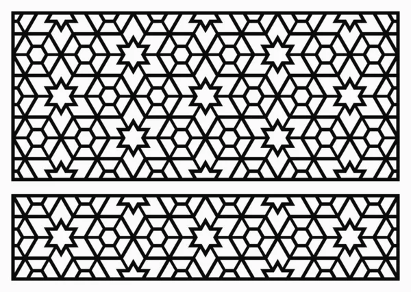 Lazer kesim için dekoratif şablon. Oryantal geometrik süs.