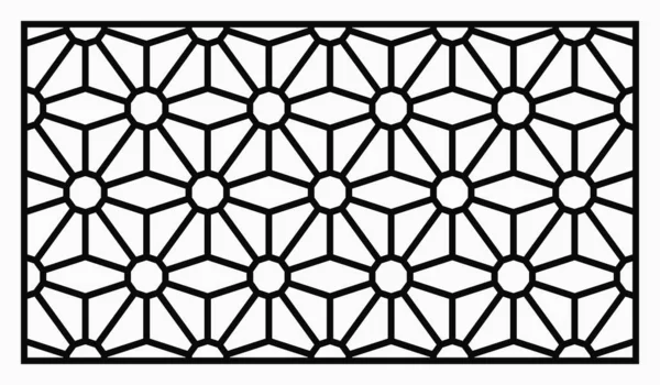 Декоративный шаблон для лазерной резки. Восточный геометрический орнамент . — стоковый вектор