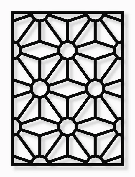 Lazer kesim için dekoratif şablon. Oryantal geometrik süs.