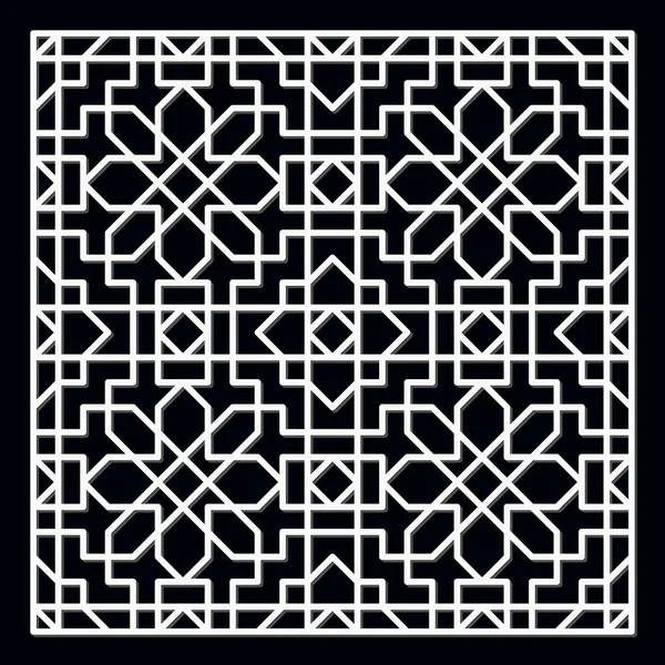 Декоративный шаблон для лазерной резки. Восточный геометрический орнамент . — стоковый вектор
