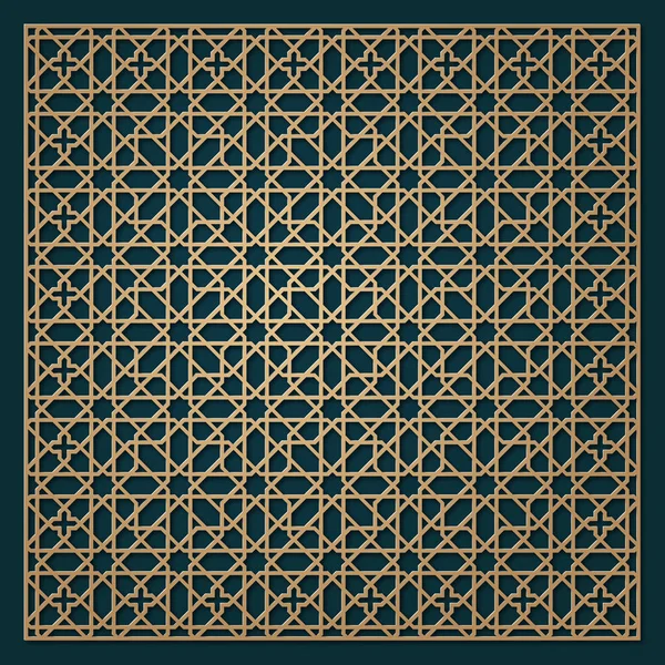 Det orientaliska mallmönstret för Lasers kärning. Geometrisk prydnad. — Stock vektor