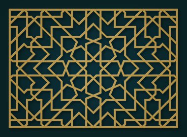 Geometrik süs şablonu. Lazer kesim için geleneksel oryantal desen.