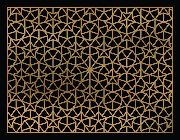 Lazer kesim paneli. Penrose fayans. Vektör geometrik şablon