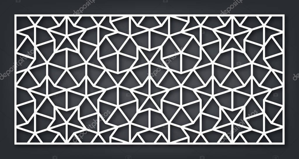 Laser cutting panel. A Penrose tiling. Vector geometric template