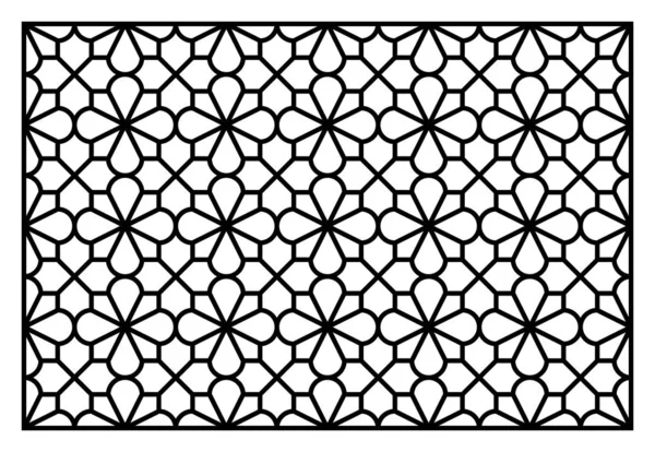 Decoratieve paneel voor lasersnijden. Oosterse geometrische patroon. — Stockvector