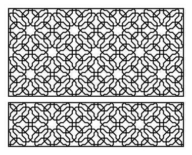 Lazer kesim için şablon. Oryantal geometrik desenli dekoratif panel.