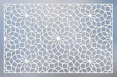 Dekoratif panel. Lazer kesim için şablon. Vektör süs tasarımı.