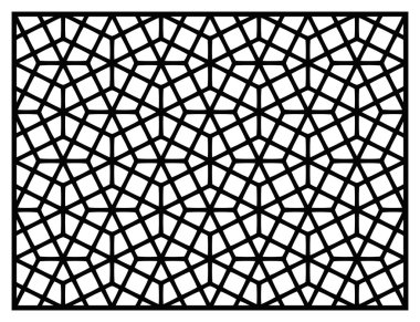 Lazer kesim için şablon. Oryantal geometrik desenli dekoratif panel.