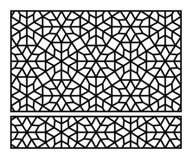 Lazer kesim için şablon. Oryantal geometrik desenli dekoratif panel.