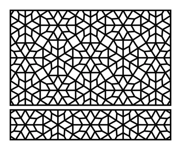 Sjabloon voor lasersnijden. Decoratieve paneel met oosterse geometrische patroon. — Stockvector