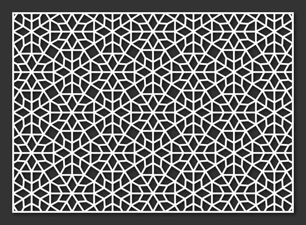 Lazer kesim için şablon. Oryantal geometrik desenli dekoratif panel.