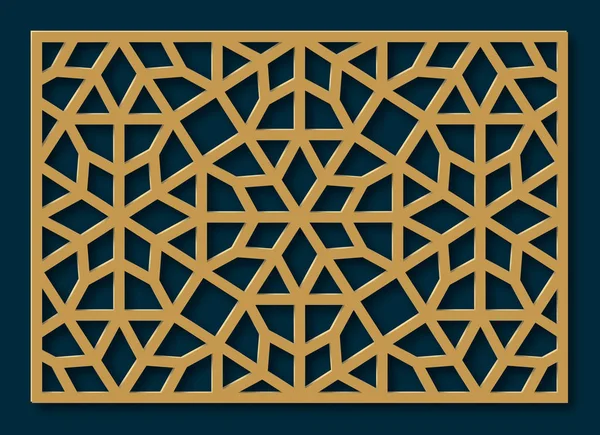 Lazer kesim için şablon. Oryantal geometrik desenli dekoratif panel.