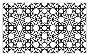 Lazer kesim için şablon. Oryantal geometrik desenli dekoratif panel.