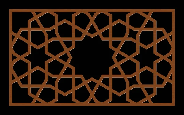 Plantilla Para Corte Por Láser Panel Decorativo Patrón Geométrico Oriental — Archivo Imágenes Vectoriales