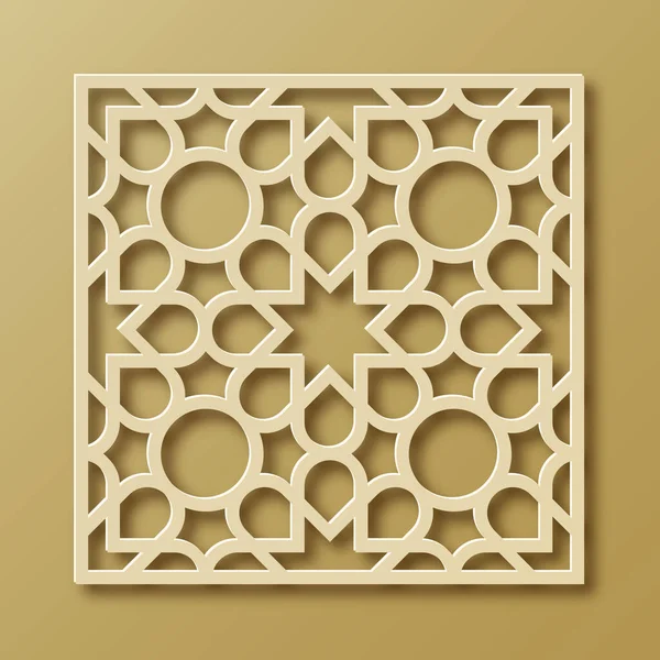 Lazer kesim şablonu. Dekoratif panel. Doğulu geometrik desen.