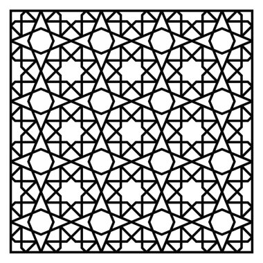 Lazer kesim tasarım şablonu. Dekoratif ızgara. Doğulu geometrik desen.
