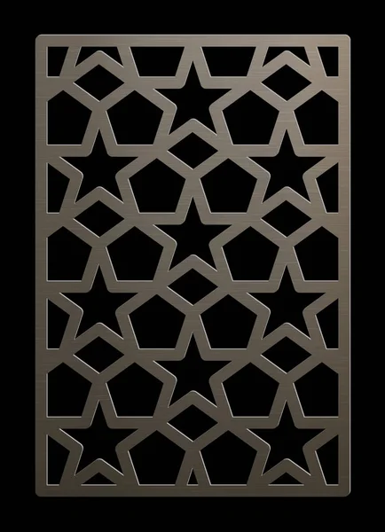 Yıldızlar. Lazer kesim tasarım şablonu. Dekoratif ızgara. Doğulu geometrik desen.